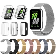 Metal Steel Strap with TPU Case for Samsung Fit 3 Watch, Milanese Strap, Case Bumper (bd01)