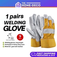 1 Pair of Work Glove Safety Glove Safety Work Welding Glove Sarung Tangan Welding Kerja Leather Glov