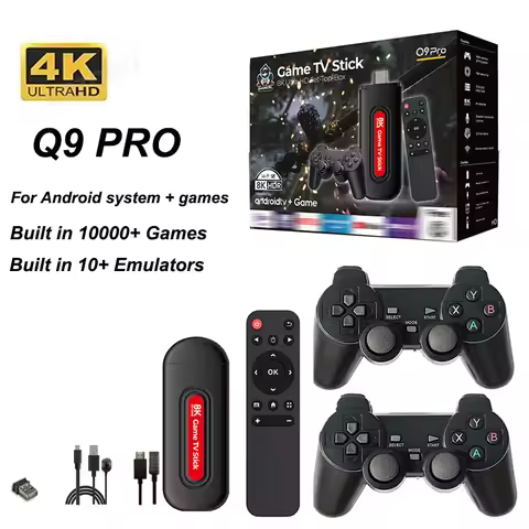 Q9 Pro Stick Retro Game Console Built in 10000+ Games HD Wireless TV Video Game Player With Android 