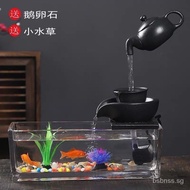 Creative Water Fish Tank Fortune Decoration Feng Shui Fountain Circulating Water Desktop Office Living Room Home Opening Gift