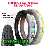 TIMSUN Tire 17 INCH TS100 TT100 Tubeless Tyre Motorcycle 70/90-17  80/90 -17 Tayar Motosikal 17Inch 