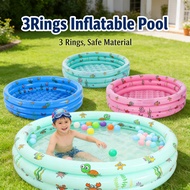 Children's Swimming Pool Round Bath 100CM Inflatable Pool Kids Swimming Pool 3Rings Pool