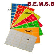 D-BEST SELF ADHESIVE COLOR LABEL STICKER @ SQUARE (10 SHEETS/PKT) PART 2