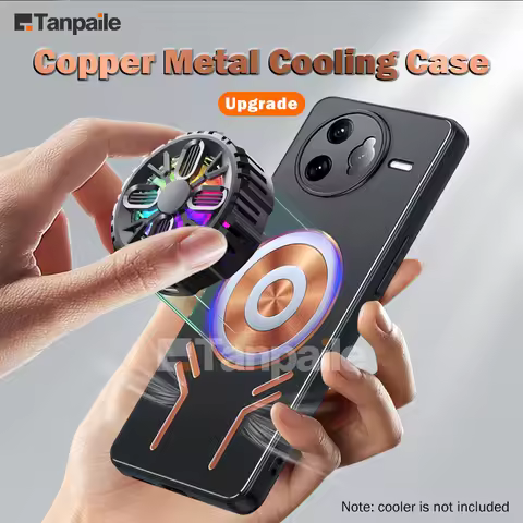 for POCO F7 Ultra Redmi K80 Pro Case for POCO F7 Pro K80 Copper Metal Cooling Case Shockproof Bumper