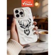 Minimalist Moosehead Phone Case, Wavy Folds, Compatible with iPhone Series, Shockproof Soft
