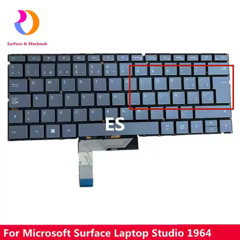 Original New Keyboard For Microsoft Surface Studio 1964 Keyboard Es /GR Layout Gray 14.4 ''