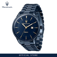 【2 Years Warranty】 Maserati Solar Blue 45mm Blue Stainless Steel Mens Solar นาฬิกาข้อมือ (Battery F