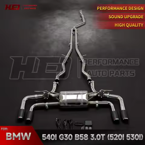 Double tube design stainless steel polished exhaust for BMW 540I 530I 520I G30 530E Z PIPE B58 elect