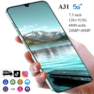 โทรศัพท์มือถือ A31 (Ram16G + Rom512G) รองรับแอพธนาคาร ไลน์ ยูทูป รองรับ 2 ซิมสมาร์ทโฟน 4G/5G จอ 7.3 นิ้ว พร้อมส่งในไทย มีบริการเก็บเงินปลายทาง