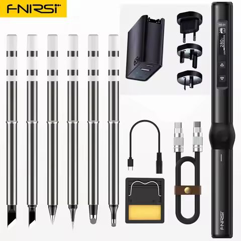 FNIRSI HS01 Smart Electric Soldering Iron 65WPD Adjustable Constant Temperature Portable Digital Sol
