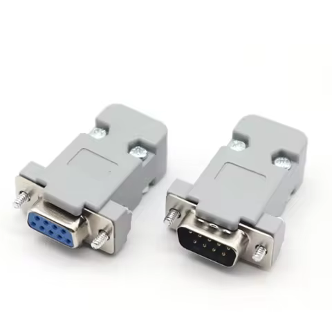 5PCS RS232 Serial Port Connector DB9 Female Male Socket Plug Connector 9pin Copper RS232 COM Socket 