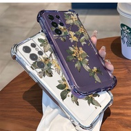 Case for Samsung S24 Ultra S24 PLUS S24 S24 FE phone case TPU osmanthus pattern four corner anti dro