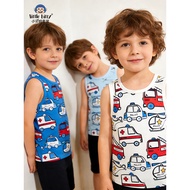 European American 26 Spring Summer Children Sleeveless Vest Cartoon Car Round Neck Printed Children'