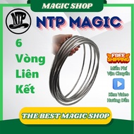 Magic 6 lingking rings, 6 large piercing rings, six small continuous rings