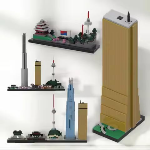 MOC Building Blocks Seoul Skyline 63 City House Architecture Street View Model Kids Assembly Toys Ad