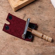 [Fresh Goods] Razor Head Protective Leather Case Button Type Razor Blade Holder