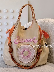 Japanese Ball Chain Bag Snoopy Donut Embroidery Eco-Friendly Bag Embroidered Nylon Bag Shopping Bag 