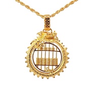 916 Gold Dragon Round Abacus Pendant 龙算盘吊坠 | Forever Gold & Jewellery