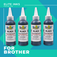 Elite Ink Brother Black Premium Dye Ink Refill for Brother Printers 100ml Set of 4 Bottles Black Only Non Clogging NOT Unviersal Inks | Wink Printer Solutions