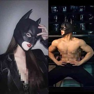 Topeng Hitam Halloween Cosplay Berpakaian Topeng Muka Dewasa Topeng Seks Lelaki dan Wanita Patung Pa