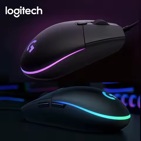 Logitech G203 LIGHTSYNC Wired Gaming Mouse RGB Lighting 6 Programmable Buttons 8000 DPI Precise Trac