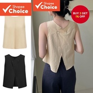 B77-JAN24-C-1 - Back slit sleeveless vest-TKB77ED069  B77-JAN24-C-1 - Belakang terbuka tanpa lengan 