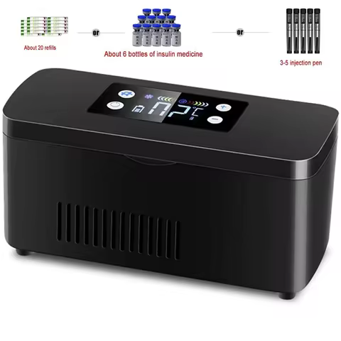 Insulin Cooler Portable Hormone Drugs Fridge Medicine Box for Home Interferon Growth Pill Organizer 