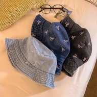 By Her Official - Women's Hats Suitable for Teenagers & Adults Cute Ribbon Motif Jeans Bucket Hats G