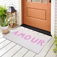 粉色字母地墊現代簡約玄關進門刮土蹭泥腳墊家用門口防滑除塵墊