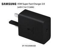 ~~(沽清！Out of stock！售罄！)~~Samsung UK 45W Super Fast Charger 2.0 (with C to C Cable), EP-T4510XBEGGB,旅行充電器 (包括5A USB-C 至 USB-C 數據線)，For Phone, Earbuds, Tablets，100% Brand new水貨!