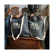VINTAGE style bag double R American reto Chengdu retro style wash jeans fabric tote bag handbag