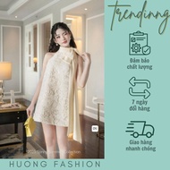 Lace dress Sleeveless Huong fashion cream color