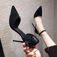 High Heel Shoes Women s Spring Summer 2026 New Internet famous All match Hollow Baotou Sandals Black