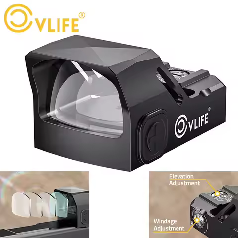 CVLIFE WolfCovert 3 MOA Pistol Green Open Reflex Dot Sight for Handgun Adapter Plate for MOS and Pic