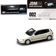 JDM64 1/64 Scale Honda Civic TYPE R EK9 Frost White Die-cast Car HJDM002-5