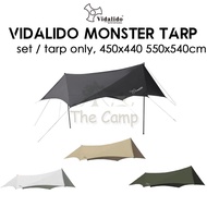 VIDALIDO Monster Tarp Flysheet Silver Coating Black Coated Camping Waterproof Shelter Tent Awning