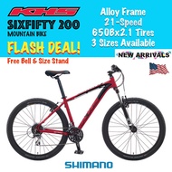 KHS SixFifty 200 Mountain Bike | 21-Speed | Frame: Alloy | Lightweight and Durable KHS Design | Color: Matte Red Black | Sizes: 15/17/19inch