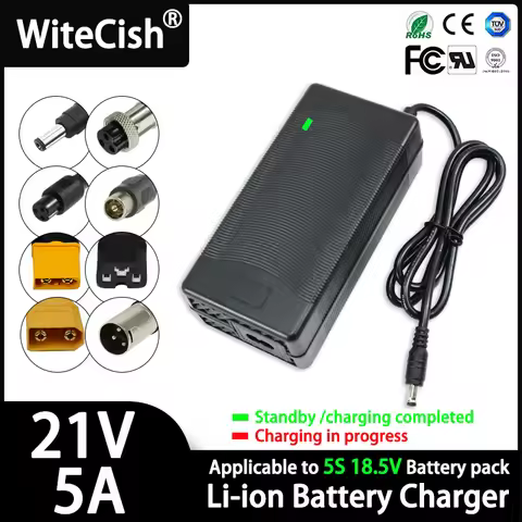 21V 5A Smart Lithium Battery Charger 5Series For 18V 18.5V Polymer Li-ion Battery Charger Built-in c