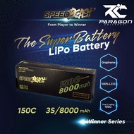 SpeedBeast Graphene 3S 11.1V 8000mAh 150C 300C LCO Lipo Battery for RC Racing Speedrun Speed Beast 8