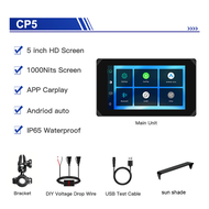 VSYSTO Wireless Carplay และ Android Auto Motorcycle Dash Cam Motorcycle DVR พร้อมหน้าจอสัมผัสขนาด 5 