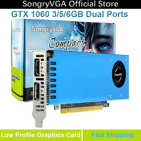 SongryVGA GTX 1060 Low Profile Graphics Card,3/5/6GB GDDR5 PCIe 3.0 x16 192-Bit,HDMI DisplayPort Out