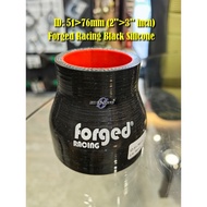 51mm to 76mm 51>76 mm 2">3" Forged Racing Black Silicone Reducer Hose