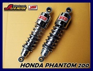 HONDA​ PHANTOM200 -- REAR SHOCK SET "YSS"​ SPRING "CHROME"​​ #โช๊ค​หลัง ​สปริงโครเมี่ยม กระบอกชุบ​  