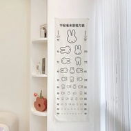 Ins Cartoon Miffy Rabbit Vision Chart Tapestry Simple Cute Bedroom Room Decoration Background Cloth 