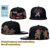 Atlanta Braves Skull&Axe Where You Belong Fitted Hat Men’s Flat Brimmed Fashion Baseball Cap 9J4E