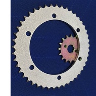 Demak DTM 150 - 428 [ 6 Holes ] Sprocket Gear Set - Tak ada Bush - (FR+RR) - Without Bush [ compatib