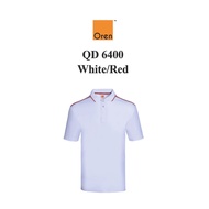 SUNBEAR.com.my Oren Sport QD6400 White/Red Q-Dry Polo Cotton Cool Fit Microfiber Collared Tee