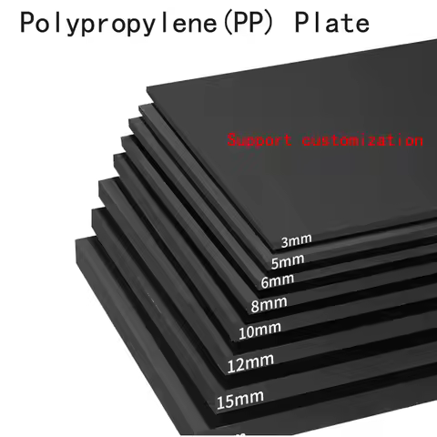 Black Polypropylene Board PP Plastic Sheet PP Plate Handmade Customized Thickness 3mm-20mm 50x50 100