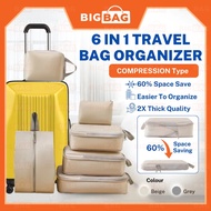 【SG stock】Packing Cube 6Pcs Set Travel Storage Bag Compression Luggage Storage Bag Compression packi