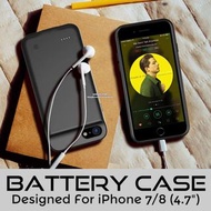 iPhone 7/8 (4.7") 黑色智慧專業電池保護殼 █ Full Protection Battery Case